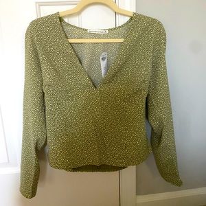 NWT Abercrombie and Fitch green crop top